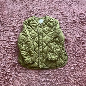 H&M olive green quilted oversized liner jacket